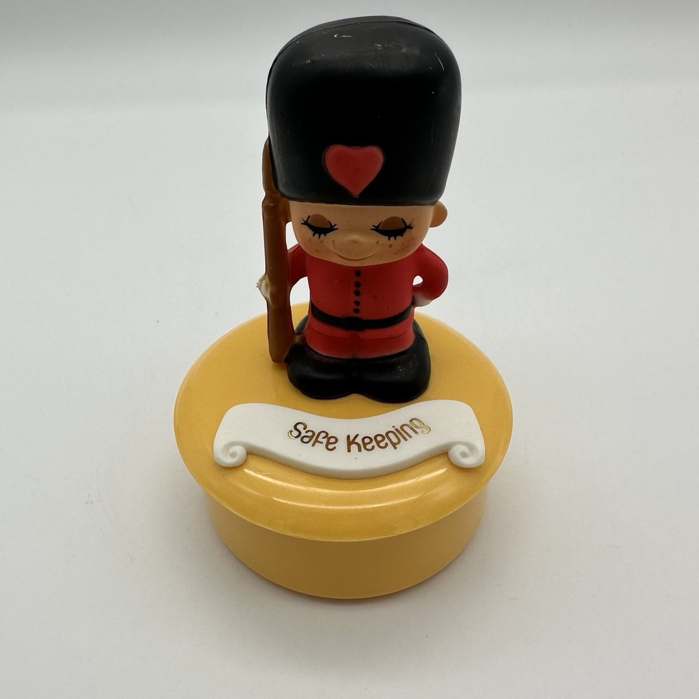 Vintage Enesco Sleeping Guard Soldier Safe Keeping Trinket Box Hong Kong 1980